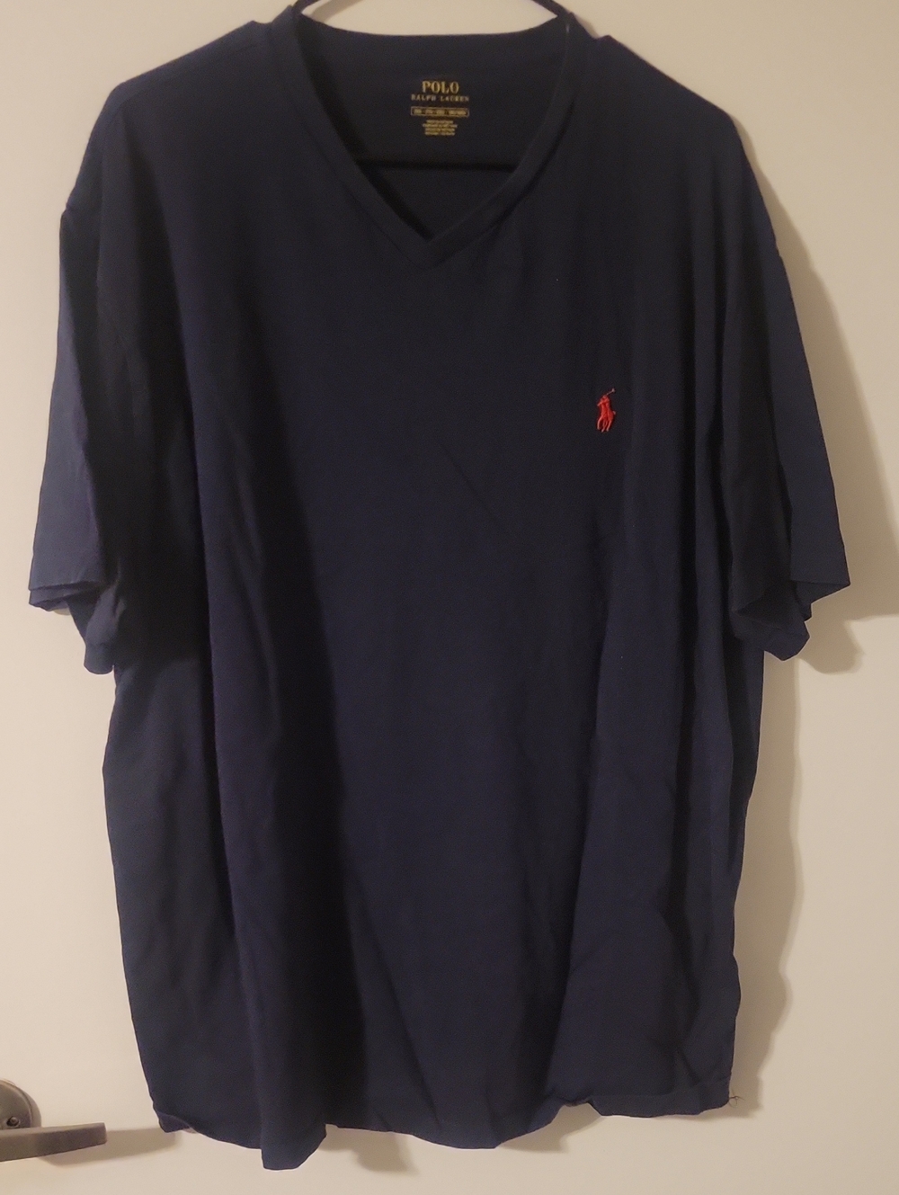 Polo by Ralph Lauren Navy V-Neck Tee with Red Pony Logo